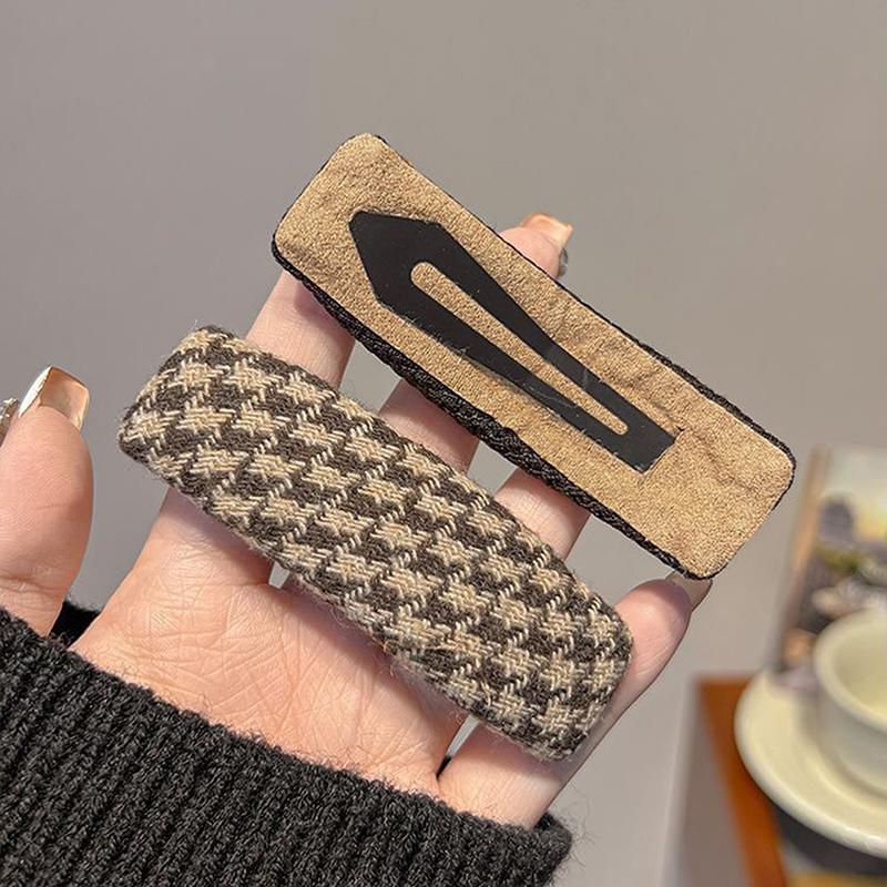 Maillard Karo Einfarbig Haarspangen Seitenfransen-Clip Hinterkopf Abstehendes Haar BB-Clip Haarspange Kopfschmuck