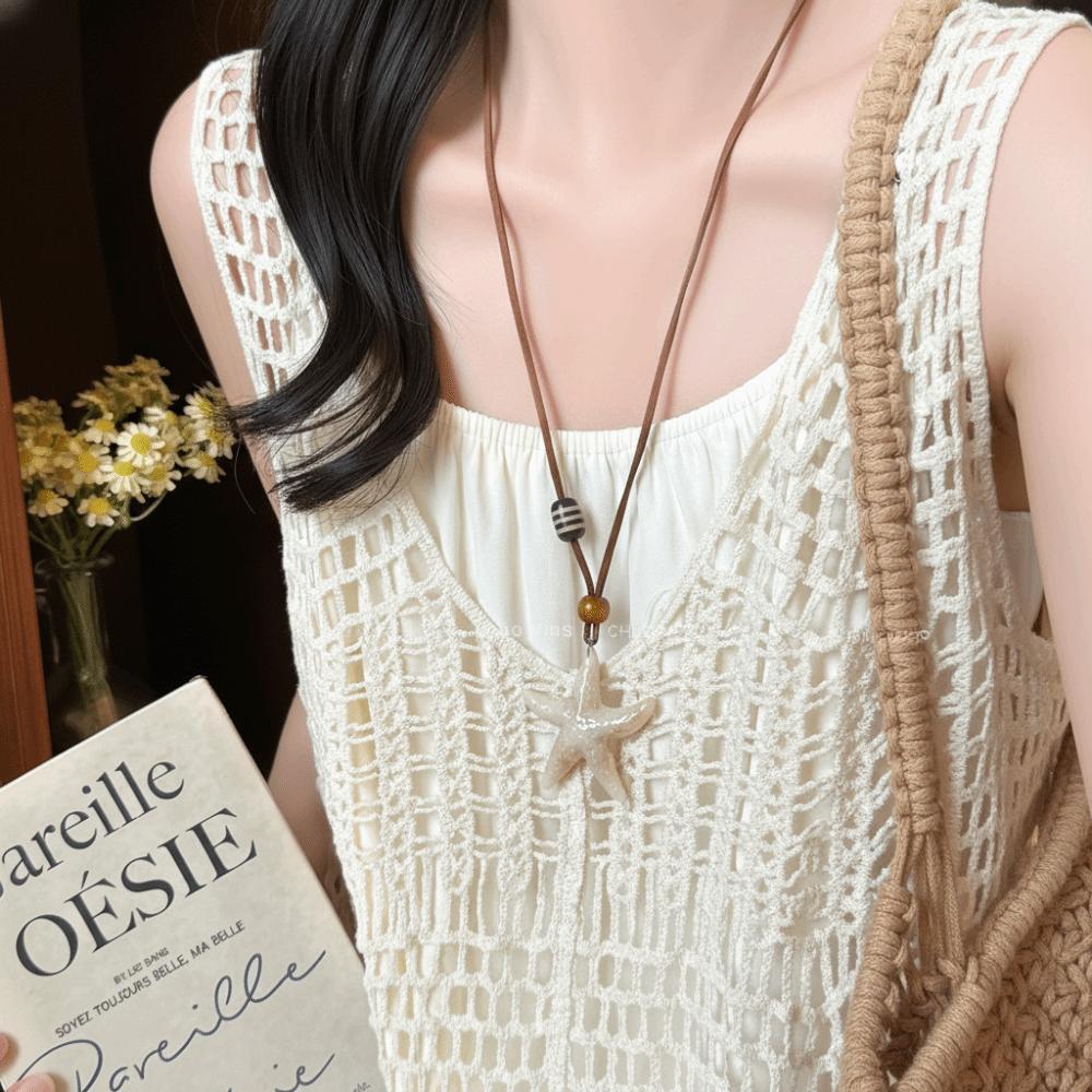 Resin Pendant Necklace Vintage Clothing Pendant Gifts Long Necklace  Women