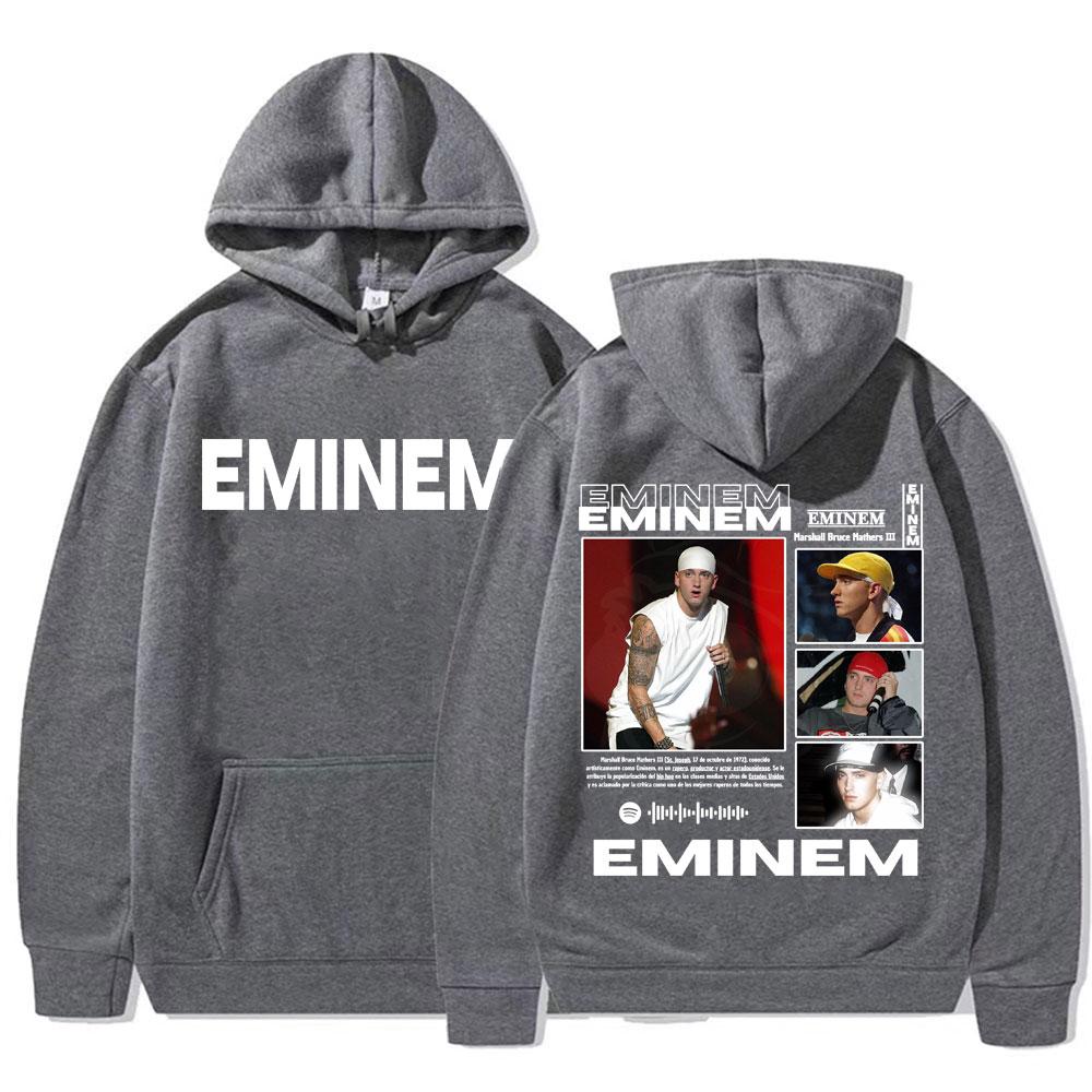 Rapper Eminem Marshall Bruce Mathers Tour Hoodies Herren Damen Freizeit Fleece Bodywarmer Sweatshirt Mode Hip Hop Retro Kapuzenpullover