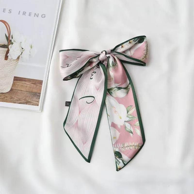 Cashew flower silk scarf, double-sided printed headband, ins decoration, versatile triangle scarf accessories