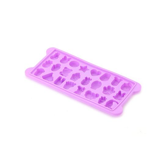 Silicone Ice Cube Tray with Lid 24 Grids Patterns BPA-Free Demold Transparent Odor-Free Dust-Proof Ice Mold