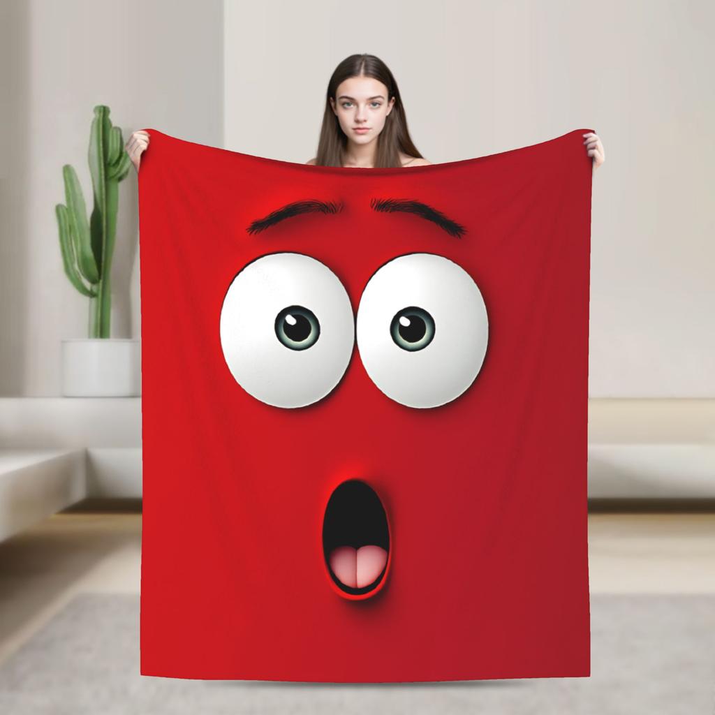 Warm Cozy Throw Blanket Plane Travel An Angry Face And Eyes Funny Meme Blankets Flannel Bedspread For Bedroom Sofa Bed Cover