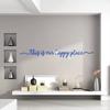 2Pcs/set Modern Famous Quote Mirror Sticker Acrylic Acrylic Wall Decal  Background Wall