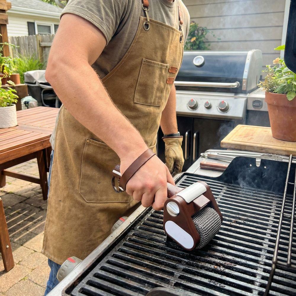 Met LED-licht Rolgrill Reiniger Borstel Roestvrij Staal BBQ Reinigingsborstel Buiten Koken