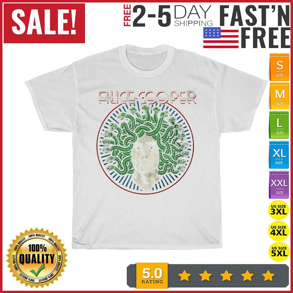 

Alice Cooper – Black Serpent Medusa Vintage T Shirt Men Women Fashion NEW 2023 XL