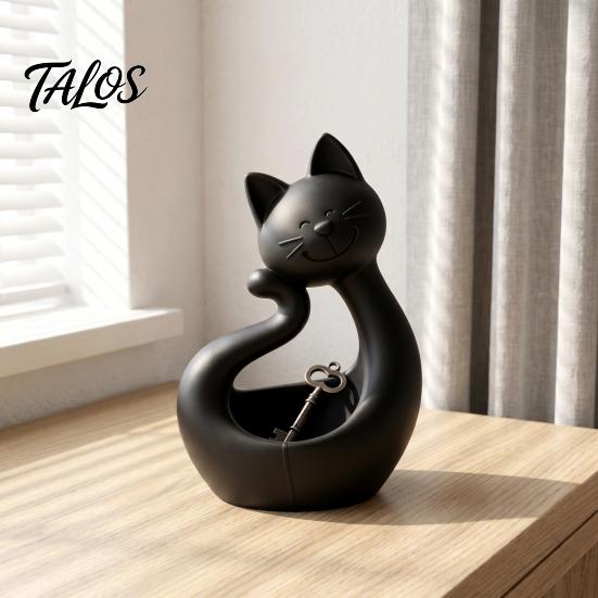 Multipurpose Storage Plate Cat Shape 3D Printed Tray, Matte Finish Decorative Desktop Creative Home Ornament Durable PLA for Bedroom Dressing