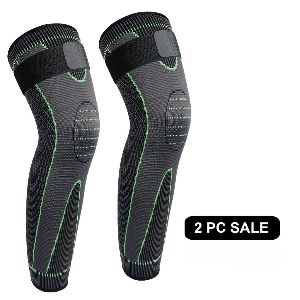 1Pair Elasticity Long Knee Protector Brace Athletic Knee High Elastic Compression Knee Sleeve Best Brace Knee Support Sleeves