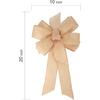 1 Pcs 10 x 20 Inch Big Bow Burlap Ribbon with Natural Jute Rustic Wreath Ribbons and Bow Use Wrapping, Party Decoration (Linen)