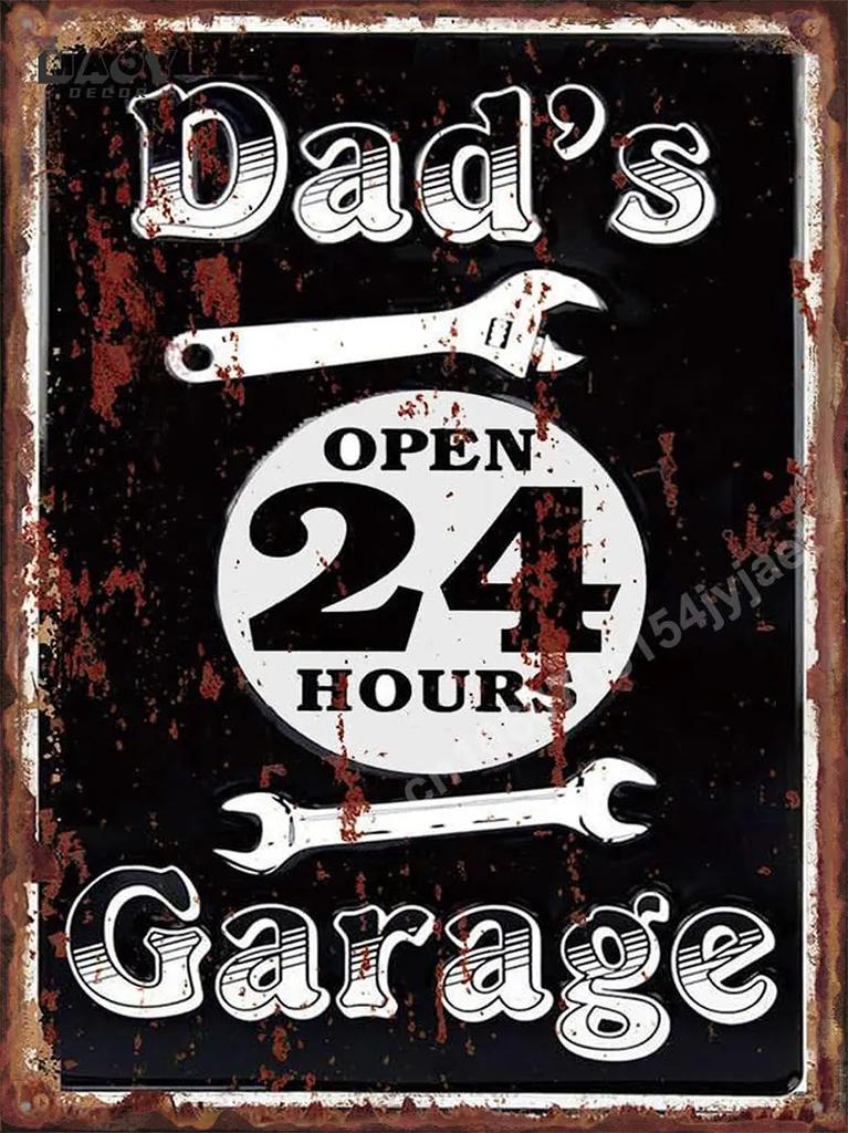 Retro Garage Car Metal Sign Plate Posters Art Wall Decorative House Tin Signs Vintage Poster Decor Room Decoration Mural Picture