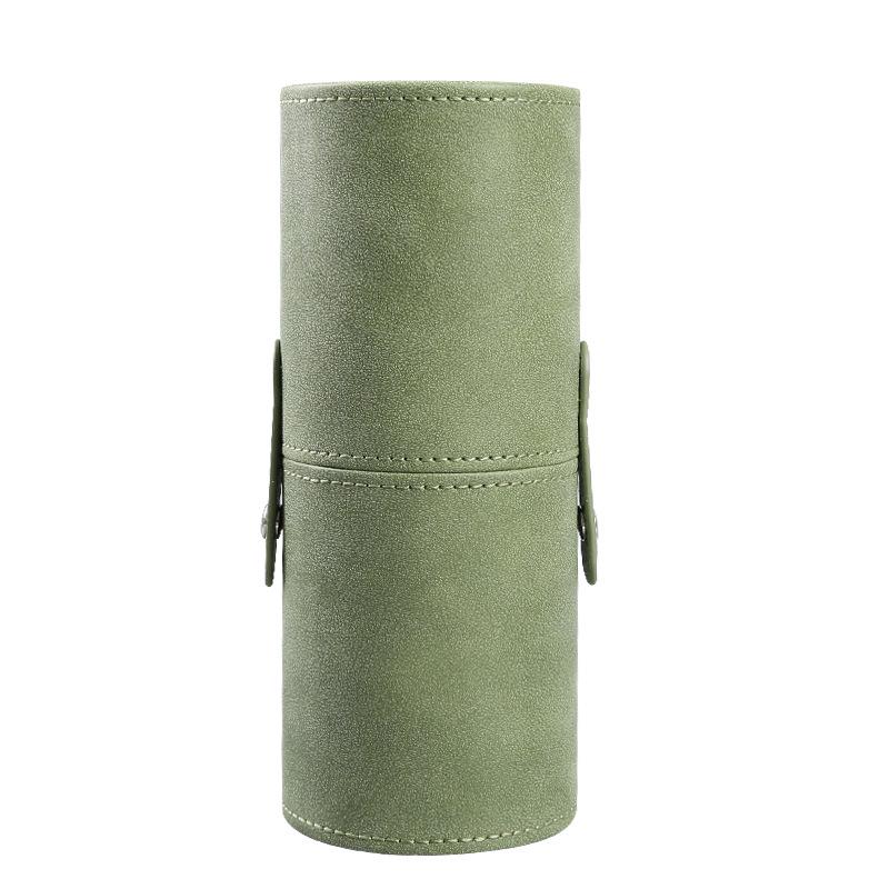 Portable PU Leather Makeup Brush Tube - Dustproof Cosmetic Travel Holder