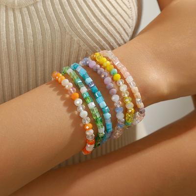 20 Bracelet High-End Bohemian Stretch Line Summer Citrine Bracelet Set
