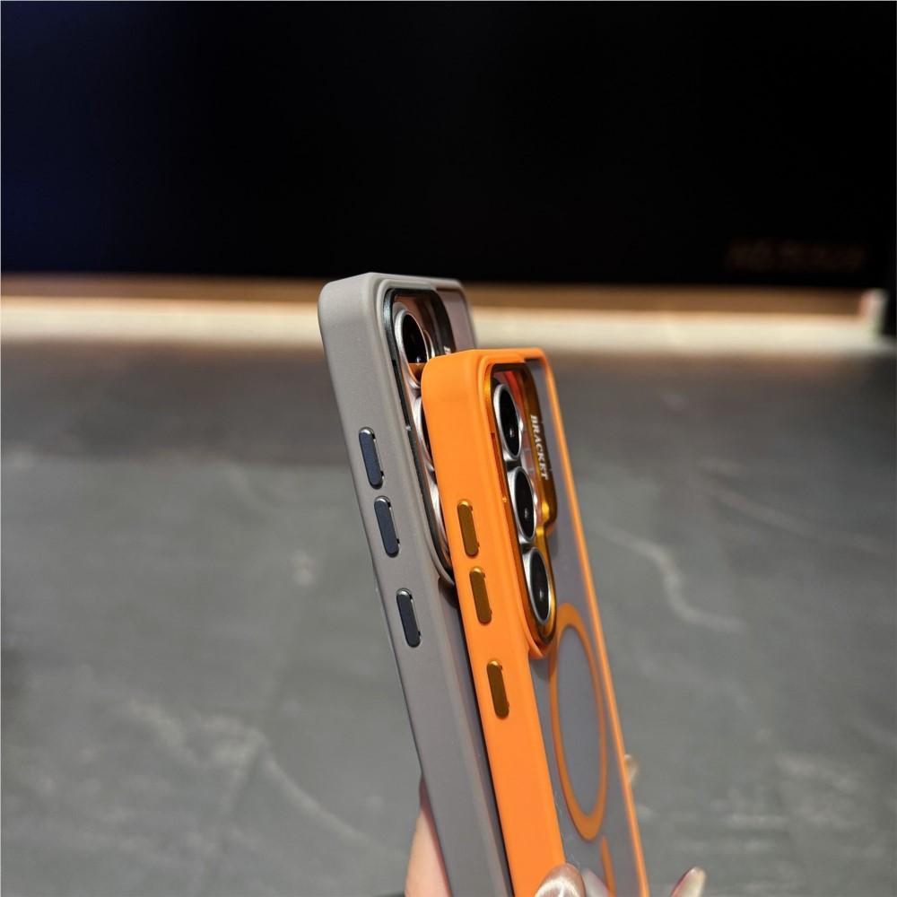 Metal Camera Kickstand Holder Case For Samsung Galaxy S26 S25 Edge S24 S23 FE Ultra Plus For Magsafe Wireless Charge Clear Cover