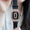 New Luxury Diamond Watch For Women Elegant Tonneau Original Design Watches Fashion Ice Out Sport Rubber Strap 3ATM Waterproof