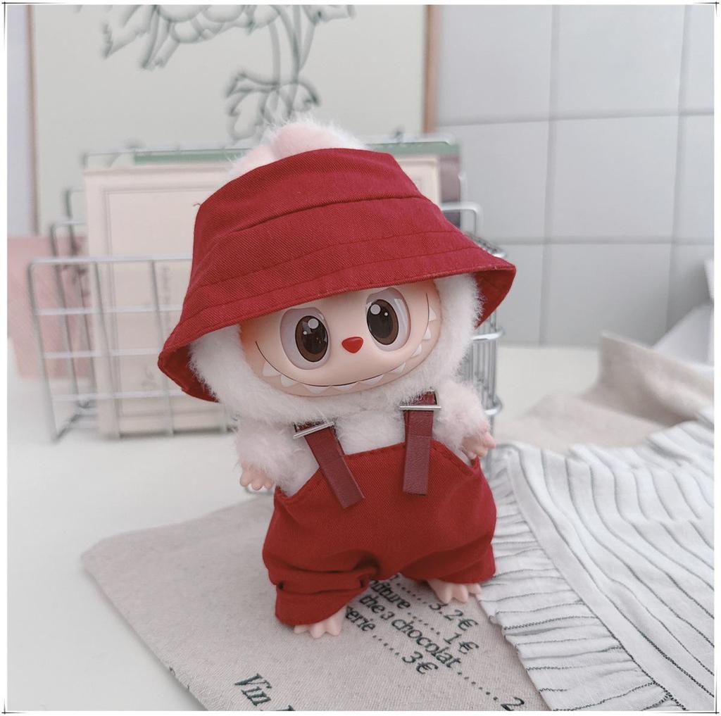 10cm & 17cm Cotton Doll Clothes Replacement Set: Overalls & T-Shirt