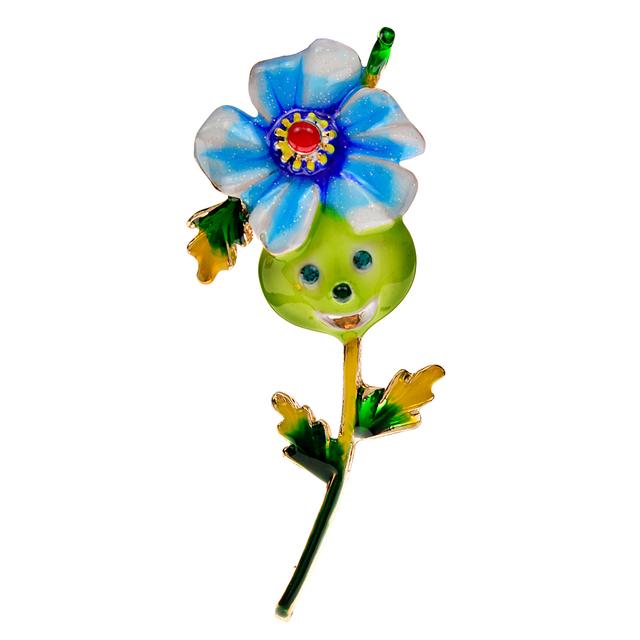 

Новые эмалированные красивые броши с мультяшными цветами для женщин, стразы, булавка для лица, 2 цвета в наличии, хороший подарок
