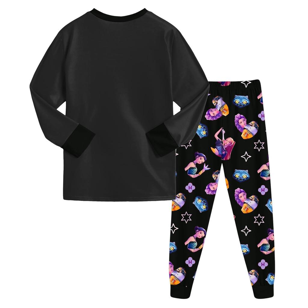 Children's Fashion Suit Skirt Round Neck Long Sleeve Top Pants