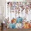 Autumn Pumpkin Truck Shower Curtain Thanksgiving Harvest Fall Watercolor Leaves Farmhouse Home Bathtubs Bathroom Curtain Decor