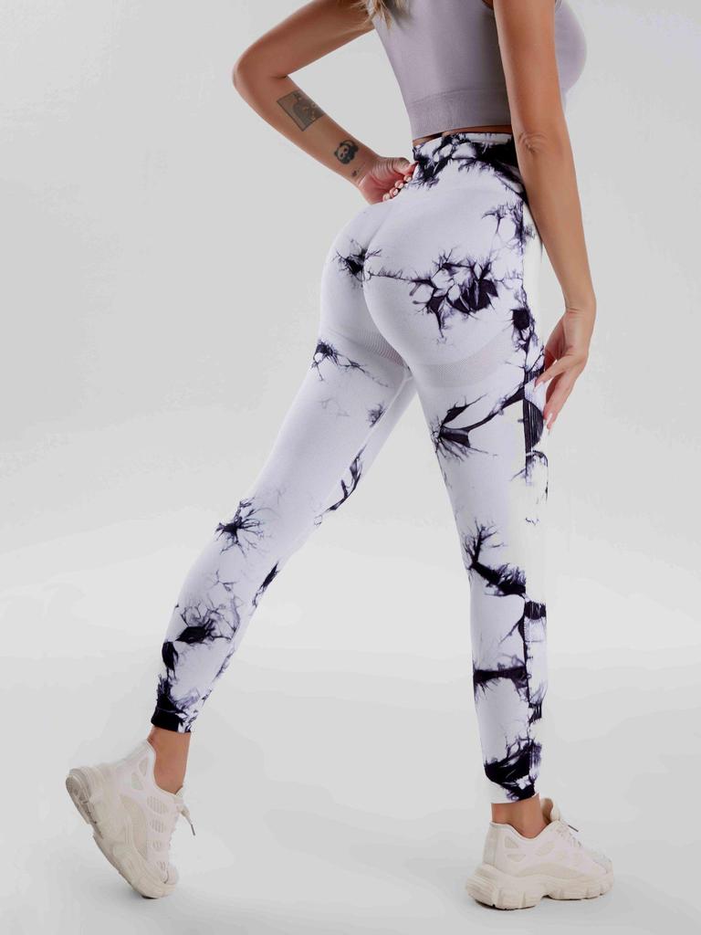 European & American Seamless Tie-dye Yoga Pants: Hip-lifting, Waist-slimming, High-Elastic Fitness Leggings