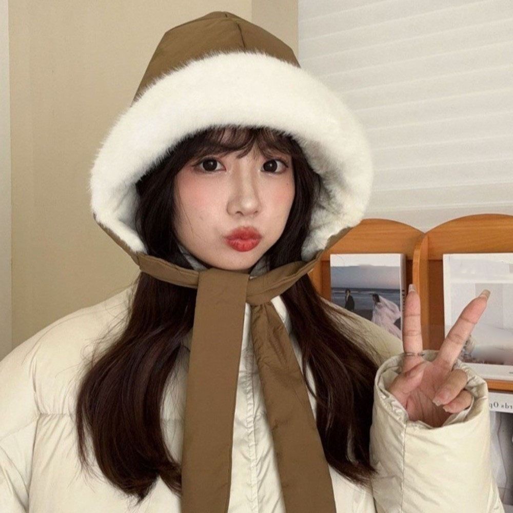 Thermal Pullover Beanie Hat Strap Lei Feng Cap Convertible Crossbody Bag Hat Winter