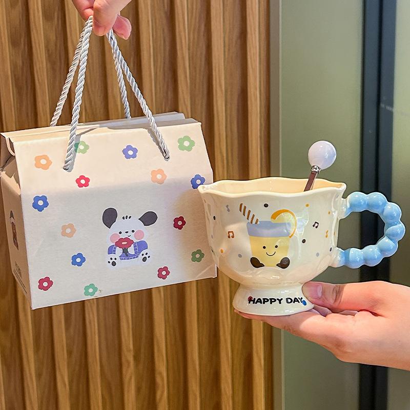 Super roztomilý chlebový hrnek dívčí domácí pitný hrnek kancelářský keramický hrnek snídaňový hrnek dárek k narozeninám