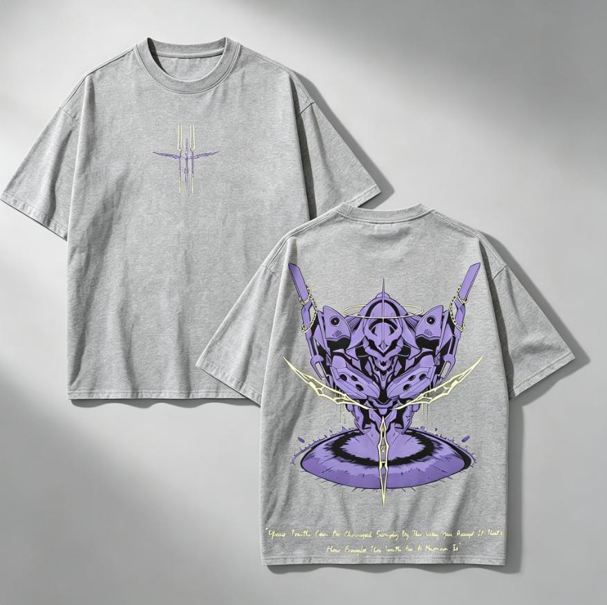 2026 Vintage Washed Graphic T Shirt Men Retro Mecha Robot Print Short Sleeve Tees Unisex Streetwear Casual Cotton Tops