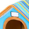 Winter Pet Bed House with Removable Pad Washable Cute Comfortable Warm Pet Bed House for Dogs and Cats Blue