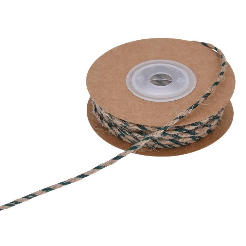 Spiral color matching hemp rope, Christmas decorative rope gift cable tie, retro hemp belt narrow line rope