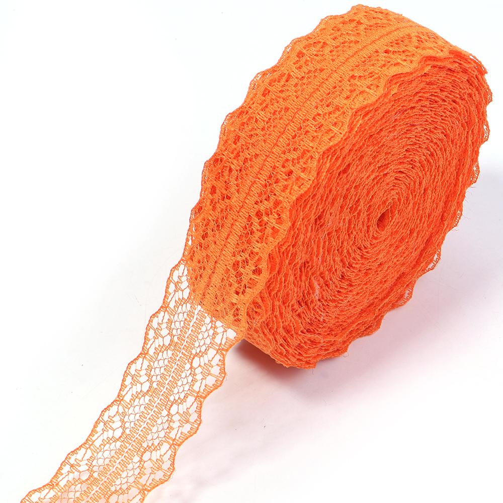 20yards/lot 2.8cm Colorful Lace Ribbon Non Elastic Hollow Lace Webbing DIY Flower Bow Gift Packing Clothing Wedding Decoration