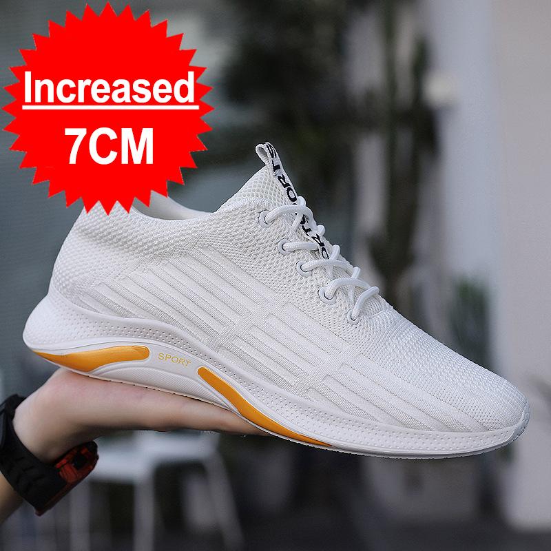 Sneakers Tall Men's Elevator Shoes For Men Leisure Height Increase Insole 7cm Casual Luxury Mesh Summer Running Shoes Skateboard