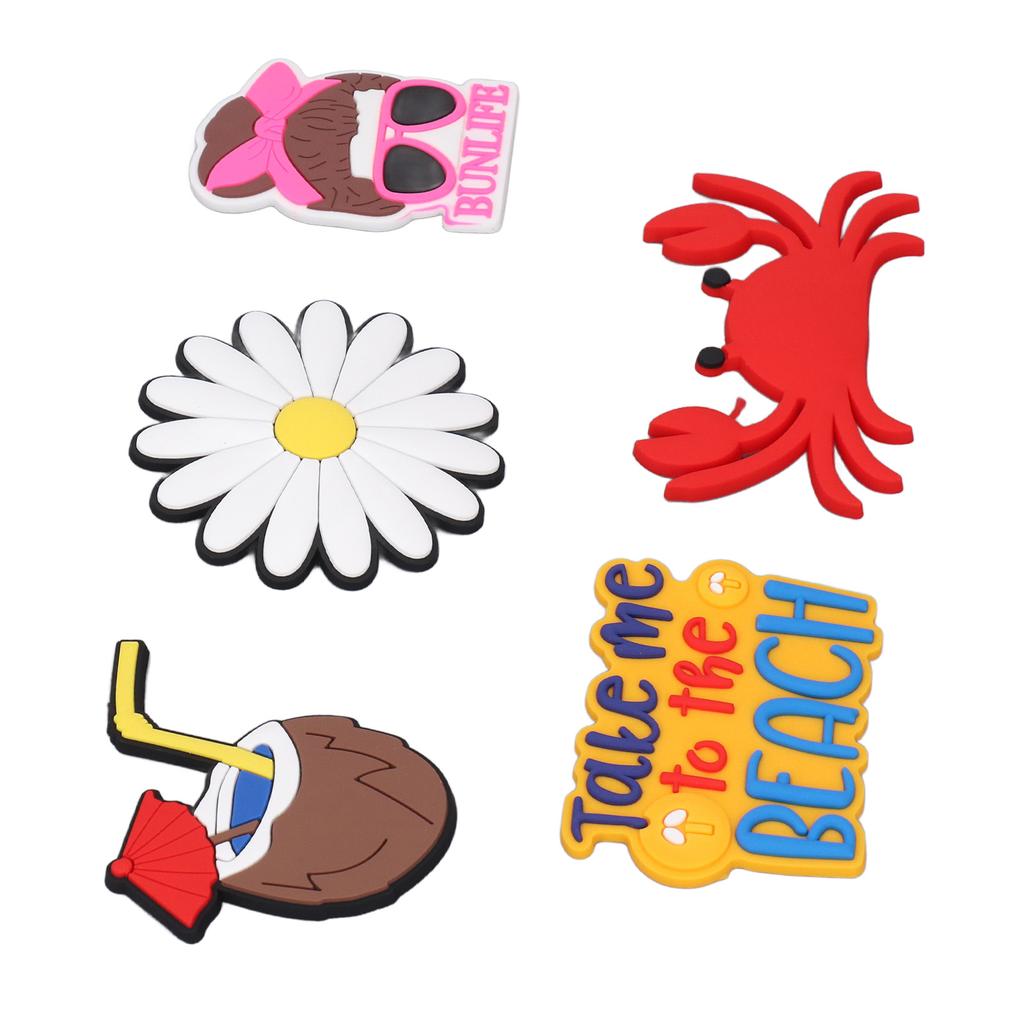 5PCS Beach Bag Charm Insert for Summer Silicone Handbag Beach Bag Decorative Accessories for Party