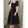 2026 Summer French First Love Women's Slim Waist Long Skirt - Fresh, Elegant, Short Sleeve Japanese Dress