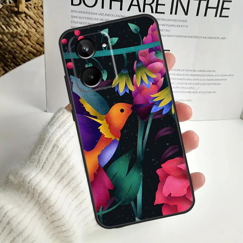 Hummingbird For Realme C75 C55 C71 C53 C67 C61 C33 C63 C51 C65 15 GT7 Pro 10 11 12 13 14 Pro Plus Case