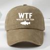 WTF Fish Print Outdoor Unisex's Washed Baseball Cap Retro Duckbill Cap Sports Casual Baseball Cap