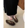 Annual Flat Soft-soled Fluffy Shoes, Seasonal Velvet Cotton Shoes, Mary Jane Shoes.