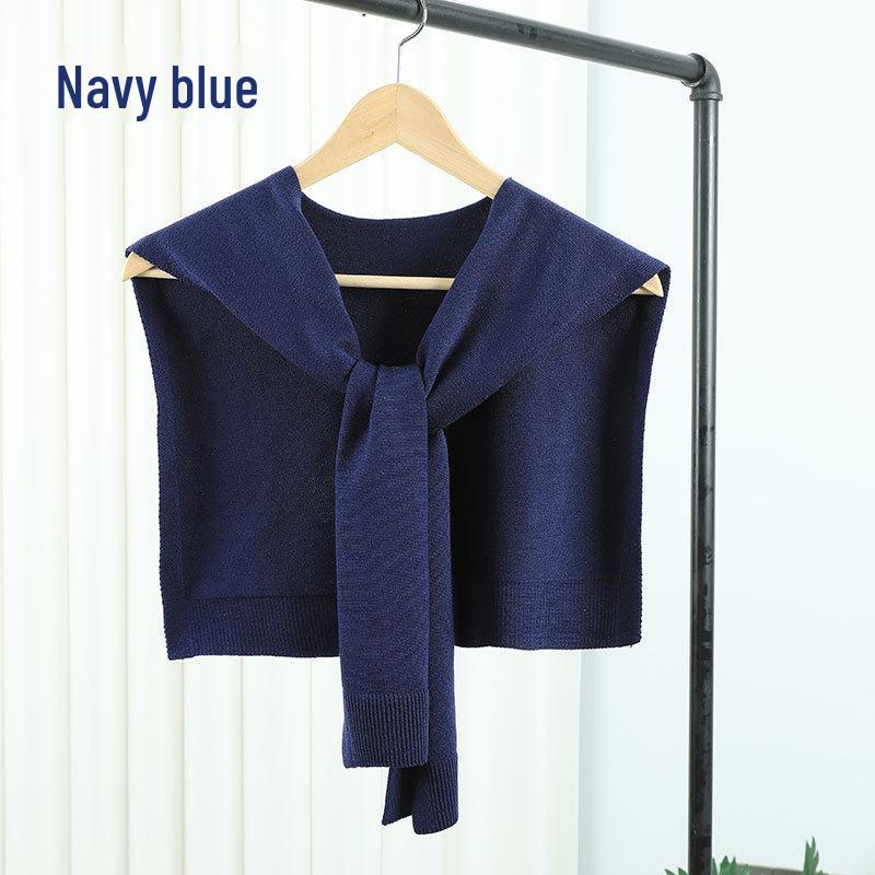 Two-Way Knitted Shawlette: Stylish Women's Spring/Autumn Wrap & Neck Protection Scarf