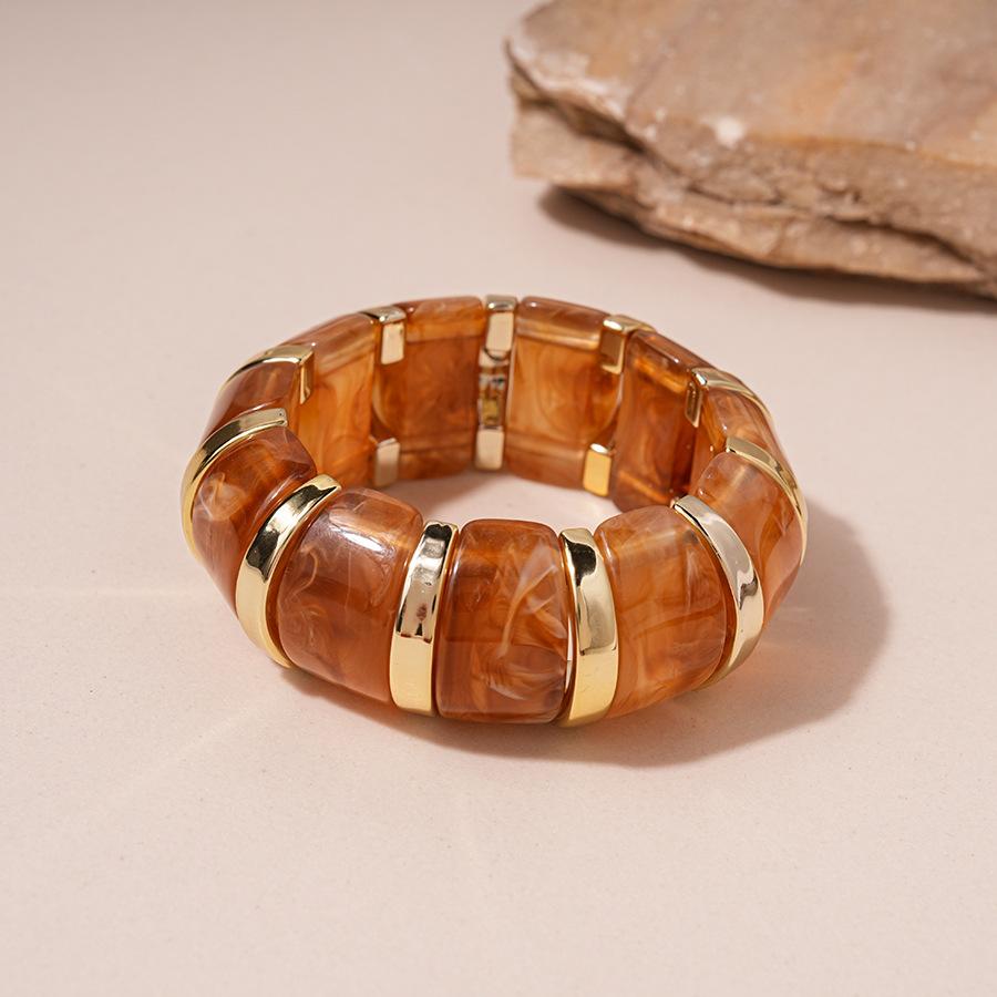 Coffee Resin Bracelets for Women Amber Blend Hyperbole Geometric Bangles Jewelry Vintage Fashion Pulseras 2026 Autumn Winter New