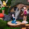 12 Pcs Set Miniature Fairies Figurines Accessories, Planter Pot Hanger Decorations Fairies Flower Pot Plastic Fairy Garden Figur