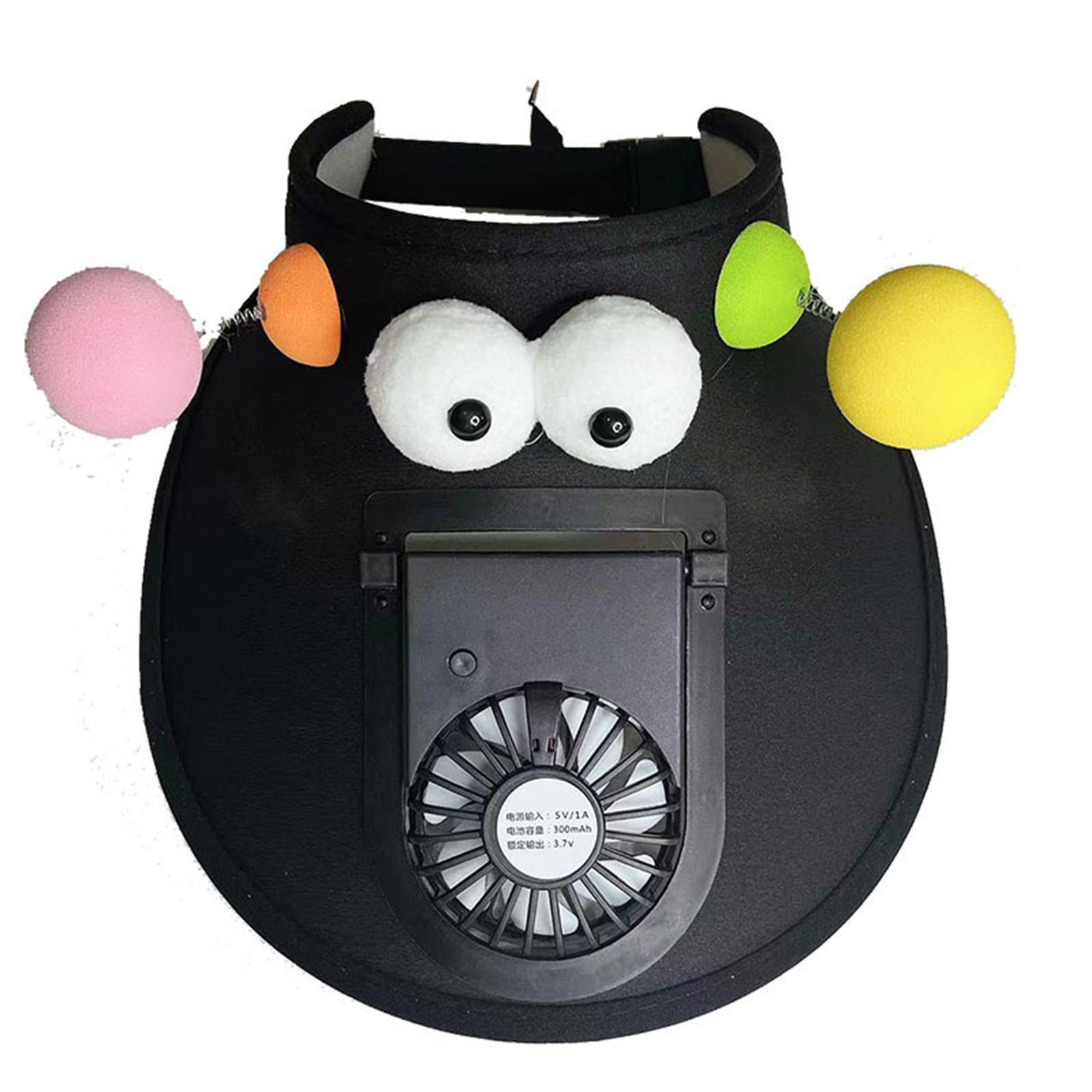 

Симпатичная шляпа с солнцезащитным козырьком и вентилятором, перезаряжаемая шляпа со встроенным вентилятором, шапки с веером для женщин и детей, регулируемая эластичная пряжка One Size чёрный