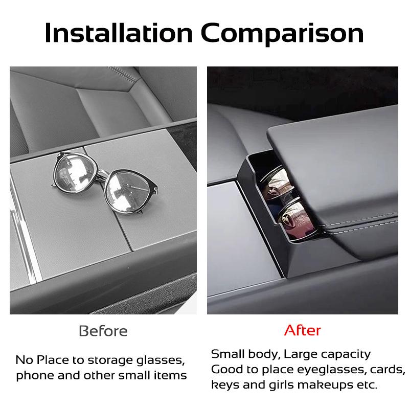 For Tesla Model 3 Highland 2024 Y Juniper 2025-2026 Armrest Glasses Holder Center Console Storage Box Tray Organizer Accessories