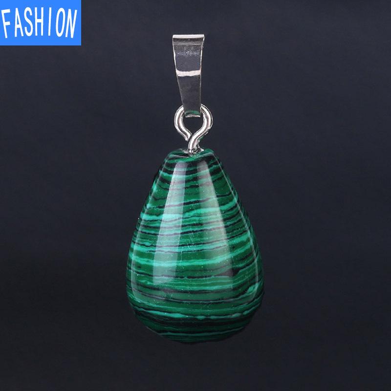 Natural Crystal Women's Pendant Teardrop Half GEM PENDANT Tiger Eye Agate Lapis Lazuli Pear Necklace Pendant