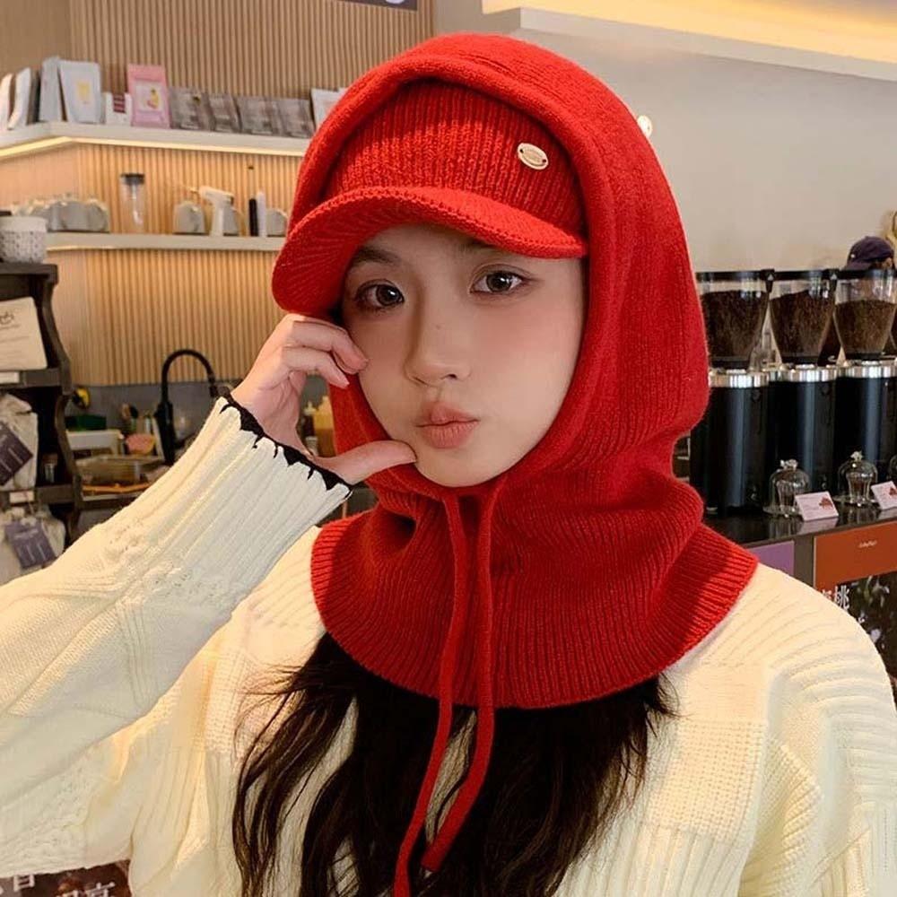 Soft Knit Balaclava Hat Thickened Thermal Scarf Cap Hooded Neck Warmer Cycling