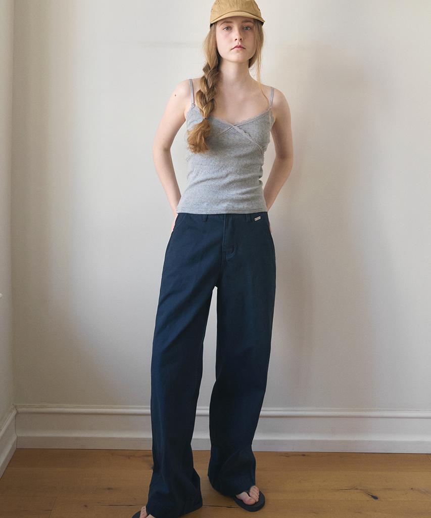 HAINT Standard Straight Easy Fit Cotton Pants 5Col_Navy