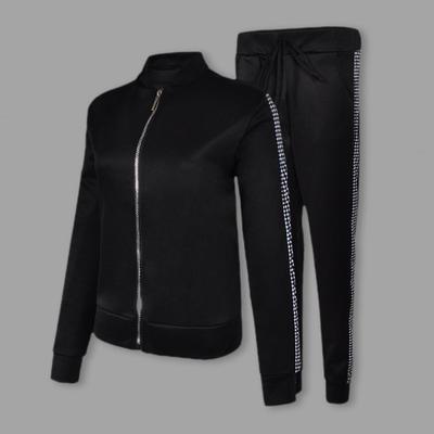 Women's Casual Tracksuit Set Dot Print Turtleneck Sweatshirt Drawstring Pants Suit Spring Autumn