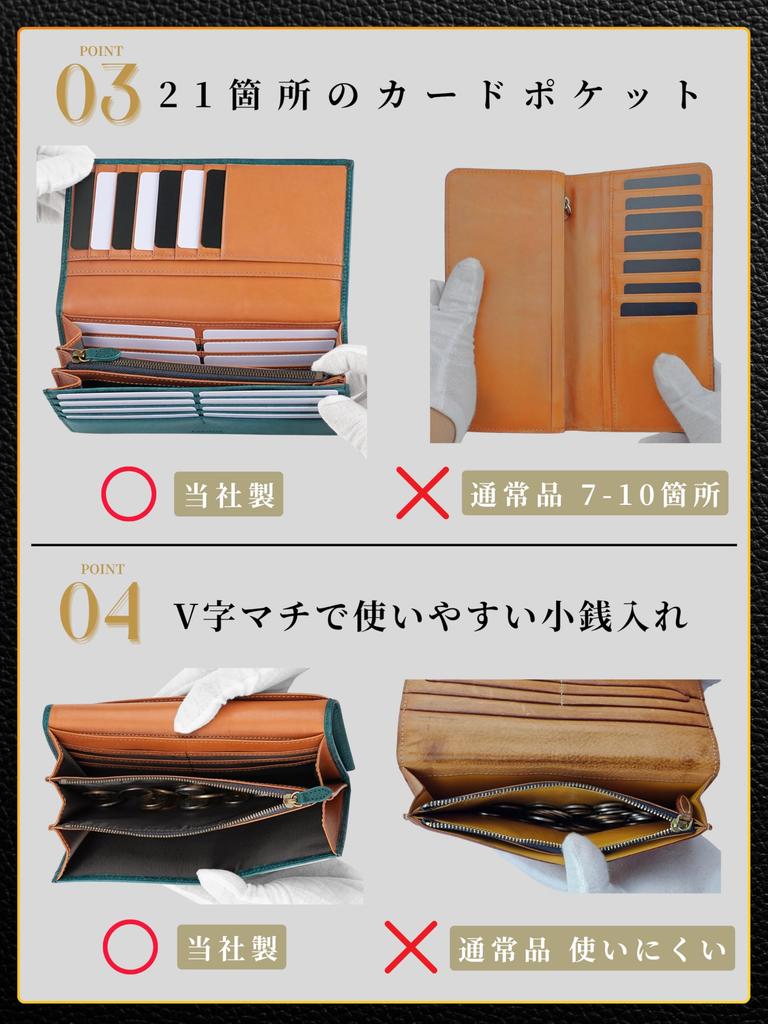 Fabrizio and Long Gusseted Coin Large 21 Card Easy to Made with Genuine Italian Leather by Top Leather YKK Zipper Men's Women's Wallet, Bifold, Purse,