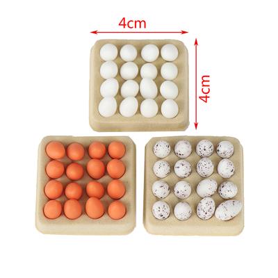 1:12 Uova Miniature per Casa delle Bambole Modello di Cibo da Cucina (Vassoio+16 Uova) Decorazioni da cucina