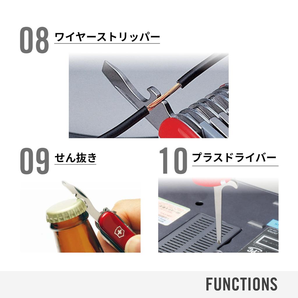Victorinox סכין שוויצרית Rambler לקמפינג וכוללת מברג פיליפס מגנטי ועם 10 פונקציות סכין, רב-תכליתית לשטח,
