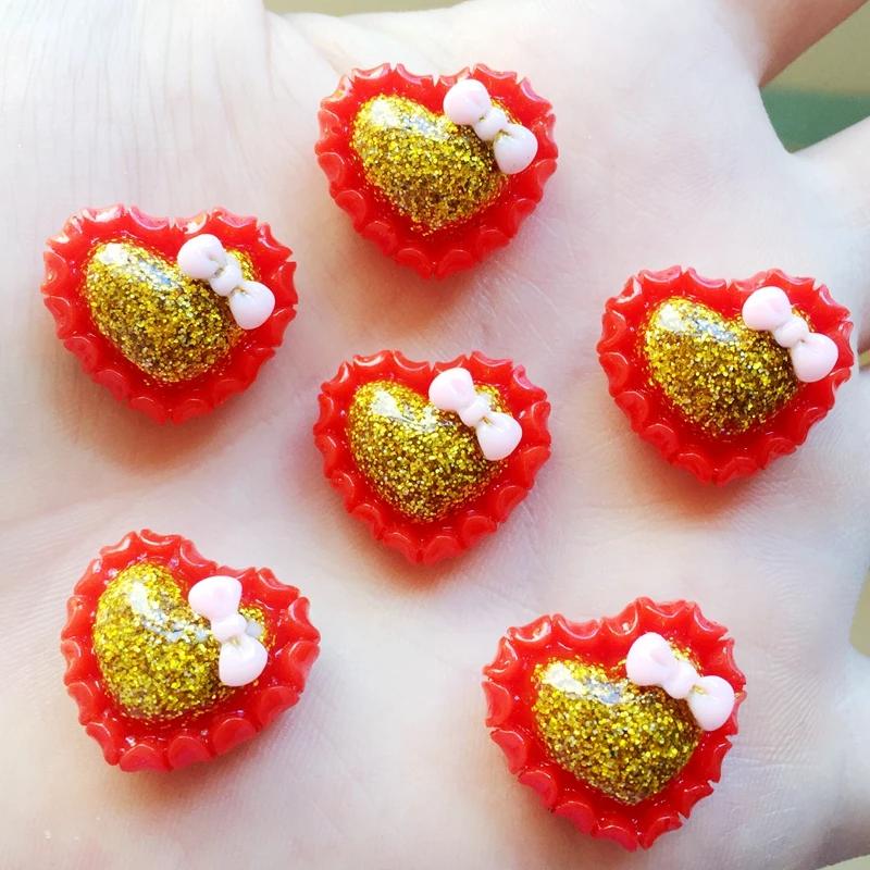 Color 20mm heart-shaped flat back hairpin accessories resin crafts rhinestone  wedding decoration