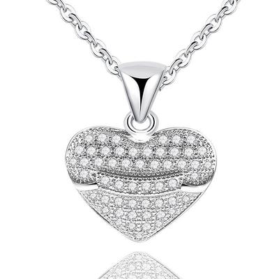 Gift Creative Heart-shaped Necklace with Micro-set Diamond Zircon Clavicle Chain