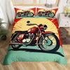 3pcs Cool Motorbike Bedding Set Dirt Bike Duvet Cover Twin Motocross Rider Comforter Cover Extreme Sports For Boys Adults