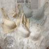 Underwear women's big breasts show small exquisite lace ultra-thin breathable hole cup gathered side closed no steel ring bra